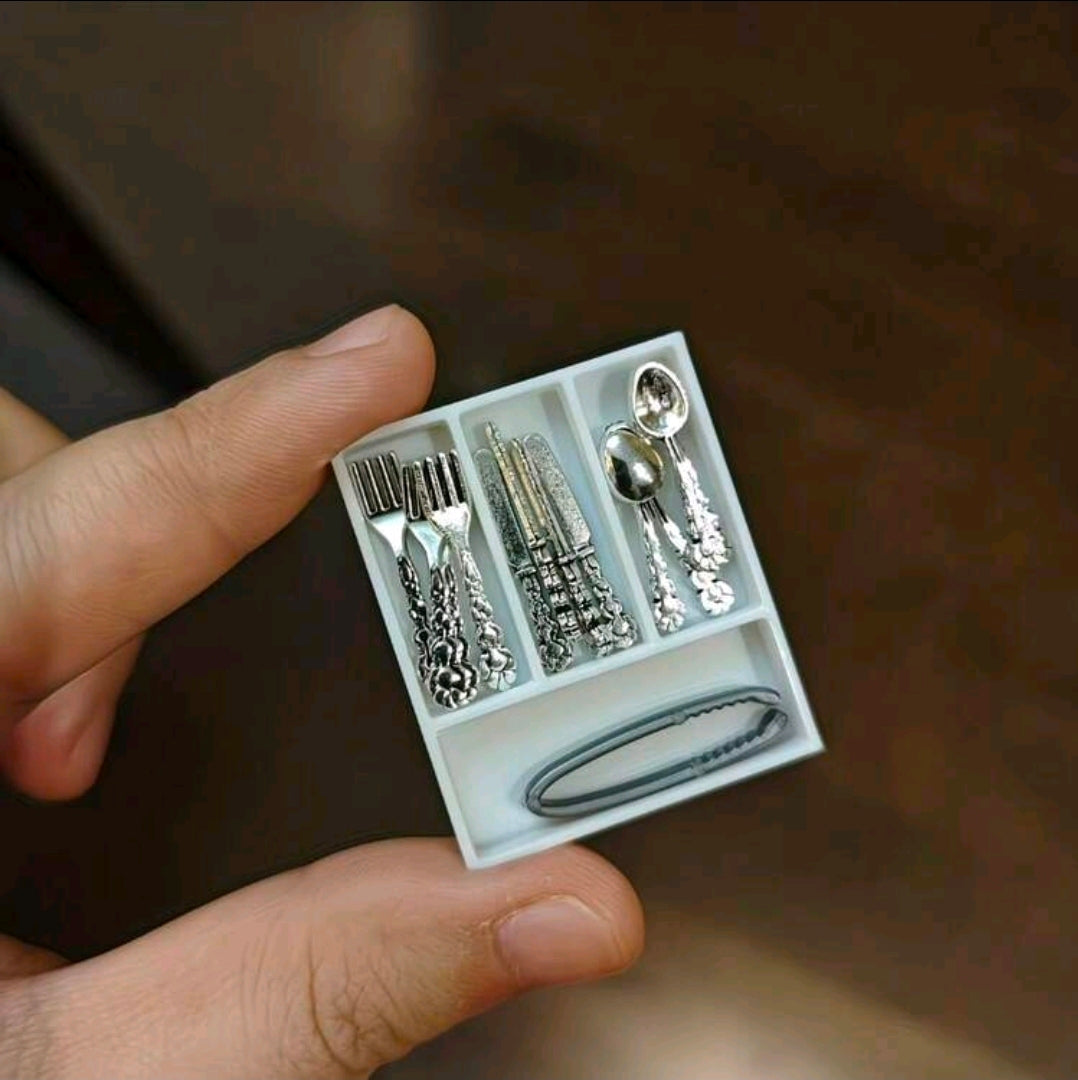 Miniature Silverware Drawer Set